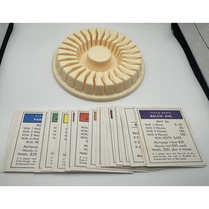 1974 Monopoly Replacement Property Deed Card Holder Spinner & Cards‎ Anniversary